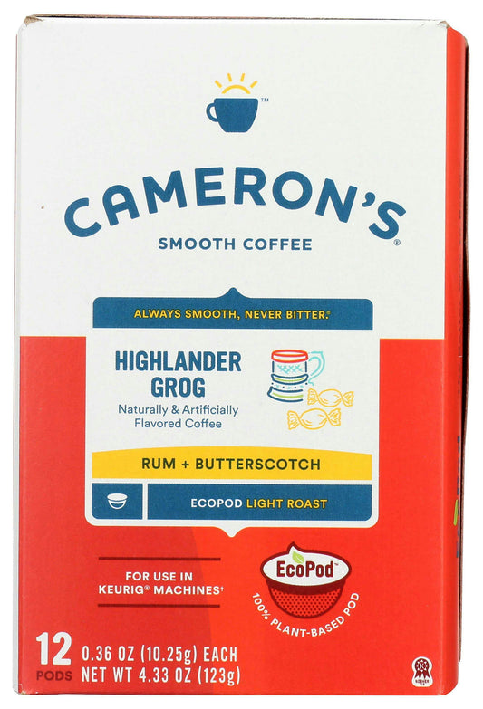 Camerons Highlander Grog Coffee Pods 4.33 Oz Pack of 6