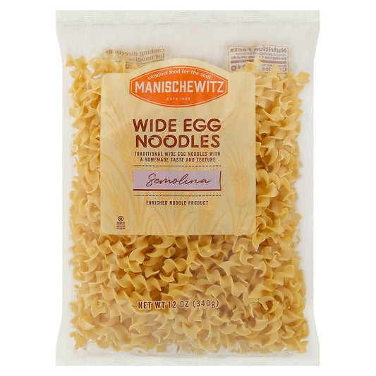 Manischewitz Noodles Egg Wide Homestyle 12 Oz (Pack of 12)
