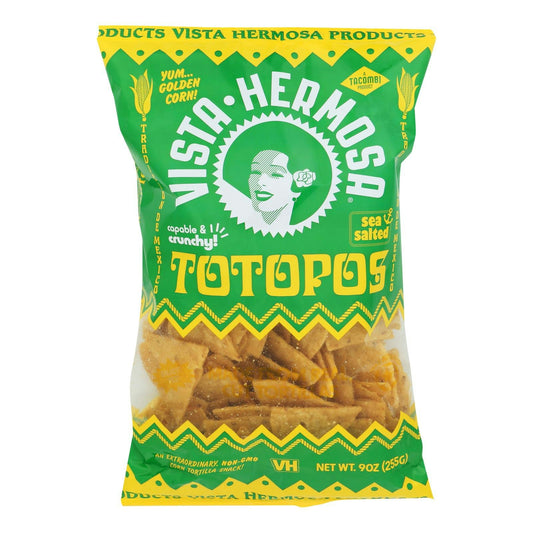Vista Hermosa - Tortilla Chips Totopos Corn - 9 oz (Pack of 6)