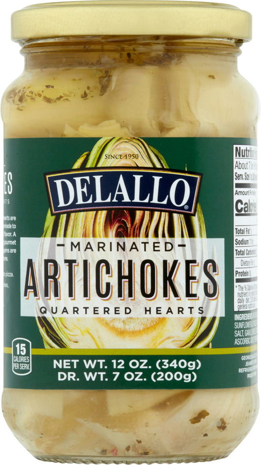 Delallo Artichoke Heart Marinated 12 oz (Pack of 12)