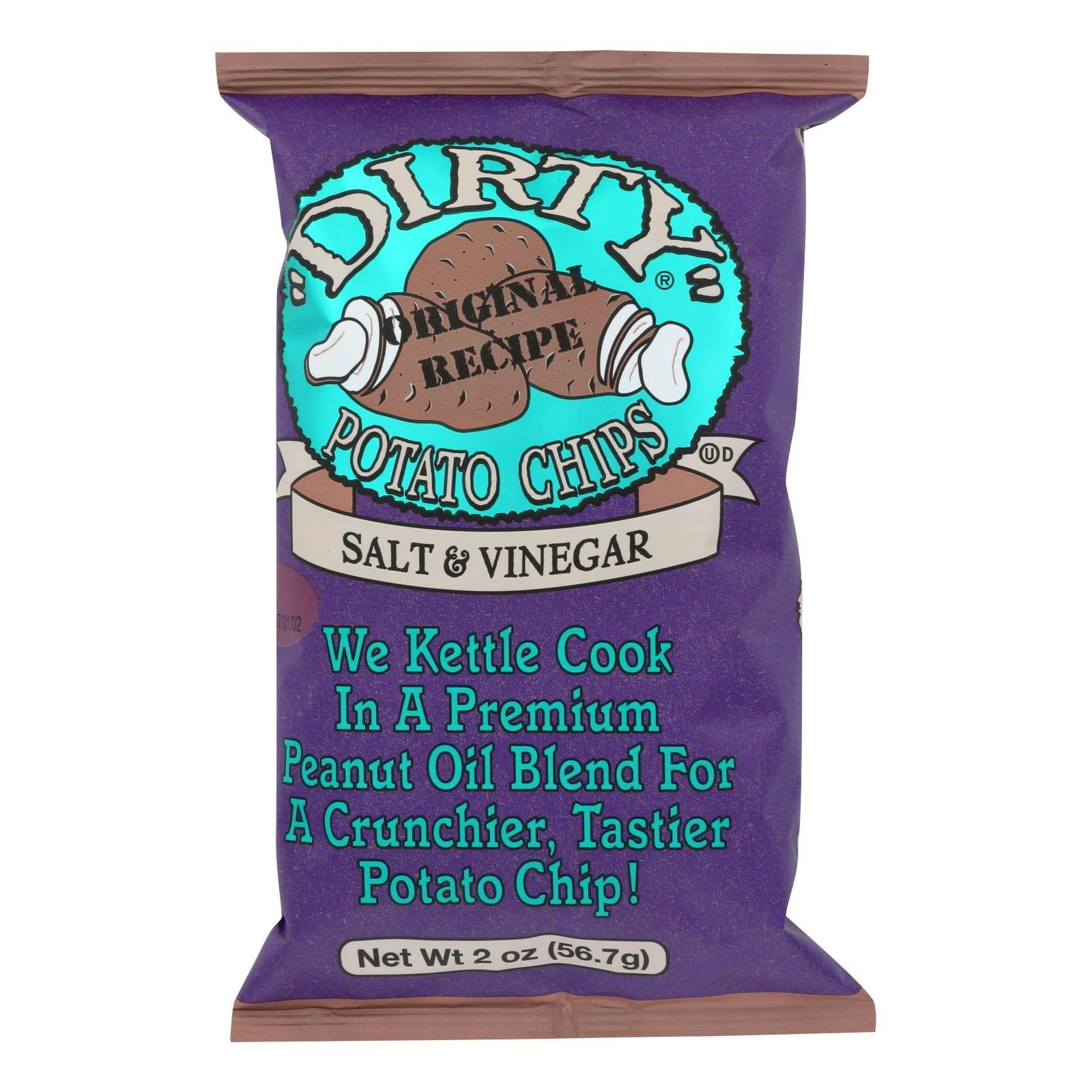 Dirty Salt & Malt Vinegar Potato Chips - 2 oz (Pack of 25)