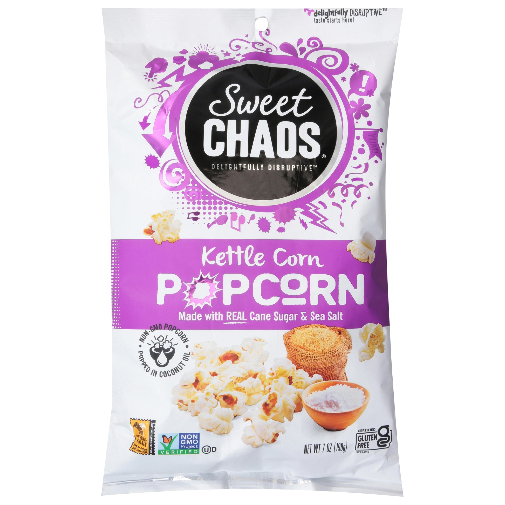 Sweet Chaos Popcorn Kettle Corn - 7 OZ (Pack of 12)
