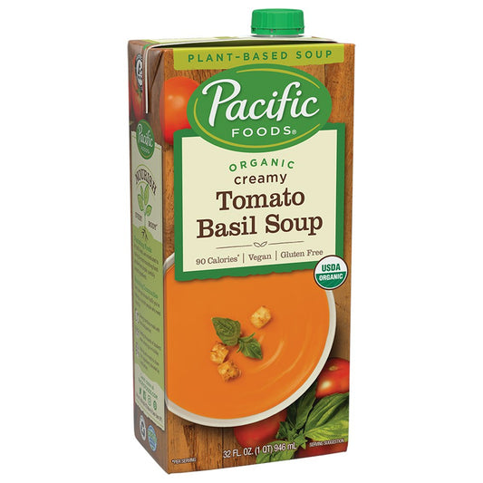 Pacific Foods Soup Vegan Tomato Basil Organic 32 oz (Pack of 12)
