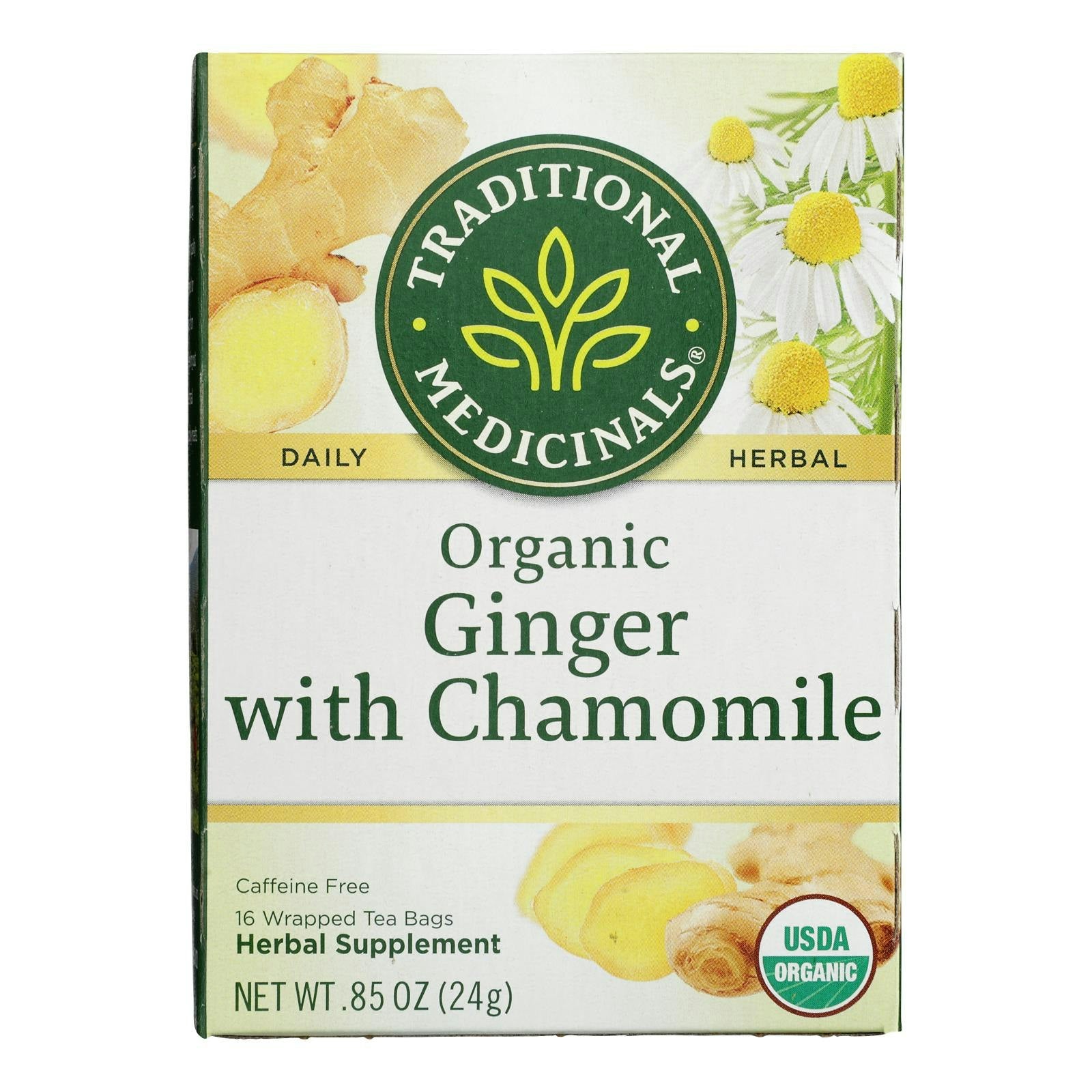 Traditional Medicinals Organic Golden Ginger Tea 16 Bg Pack of 6