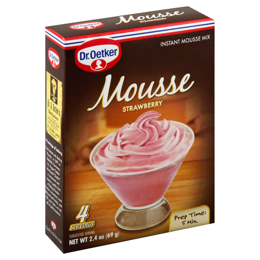 Dr Oetker Instant Strawberry Mousse Mix 2.4 Oz Pack of 12