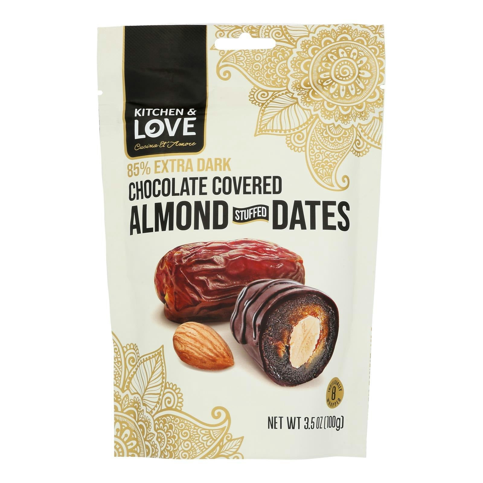 Kitchen And Lov Kitchen & Love - Almond Stuffed Dates Dark Chocolate