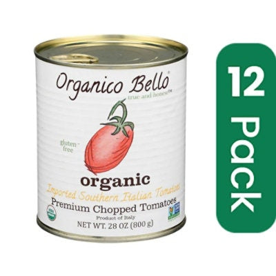 Organico Bello Organic Italian Chopped Canned Tomato - 28 Ounce (Pack of 12)