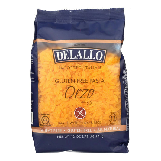 Delallo Gluten-Free Orzo Pasta 12 oz (Pack of 12)