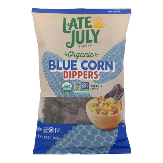 Late July Snacks - Tortilla Chips Dipper Blue Corn 7.4 oz (Pack of 9)