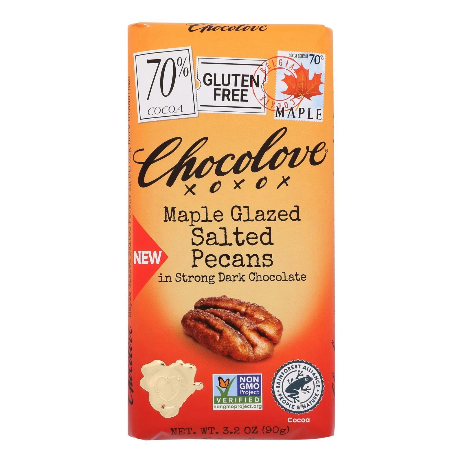 Chocolove Dark Chocolate Maple Glazed Pecans Bars