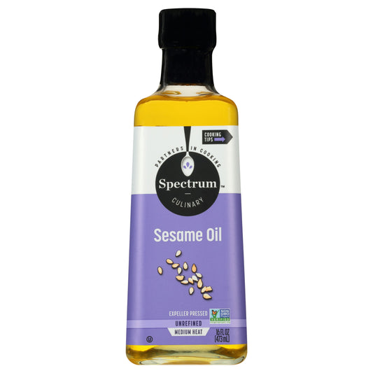 Spectrum Naturals Oil Sesame Unrefined 16 Oz (Pack of 6)