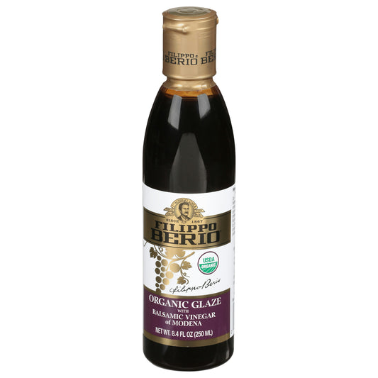 Filippo Berio Organic Glaze W Balsamic Vinegar of Modena 8.4 Fo Pack of 6