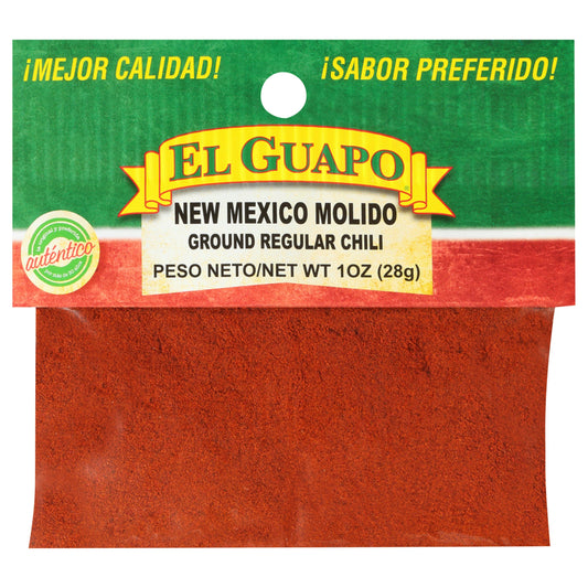 El Guapo New Mexico Molido Ground Regular Chili 1 Oz Pack of 18