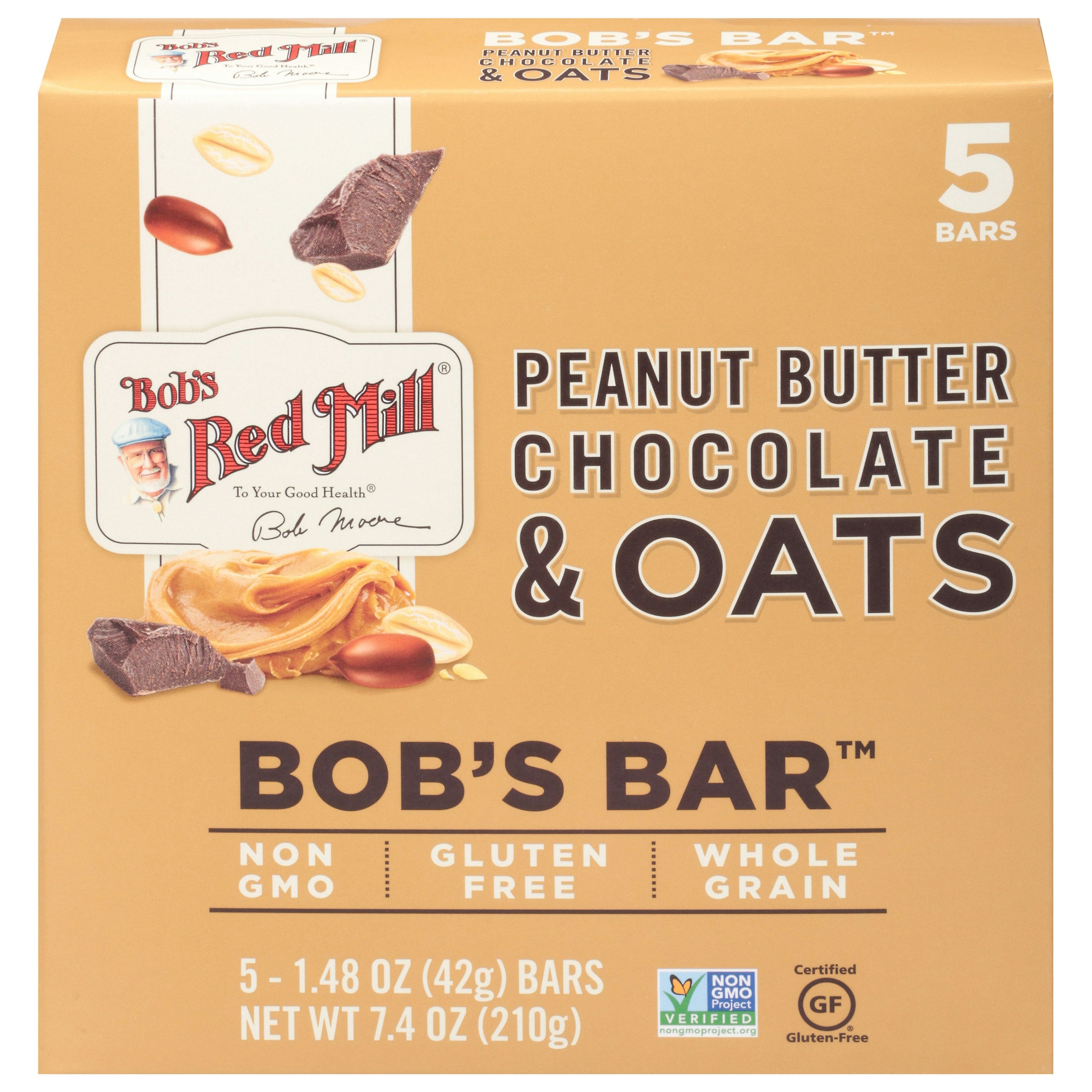 Bob's Red Mill Bar Oat Peanut butter Chocolate 5Pk