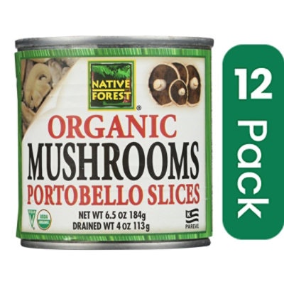 NATIVE FOREST Organic Mushrooms Sliced Portobello - 4 oz (Pack of 12)