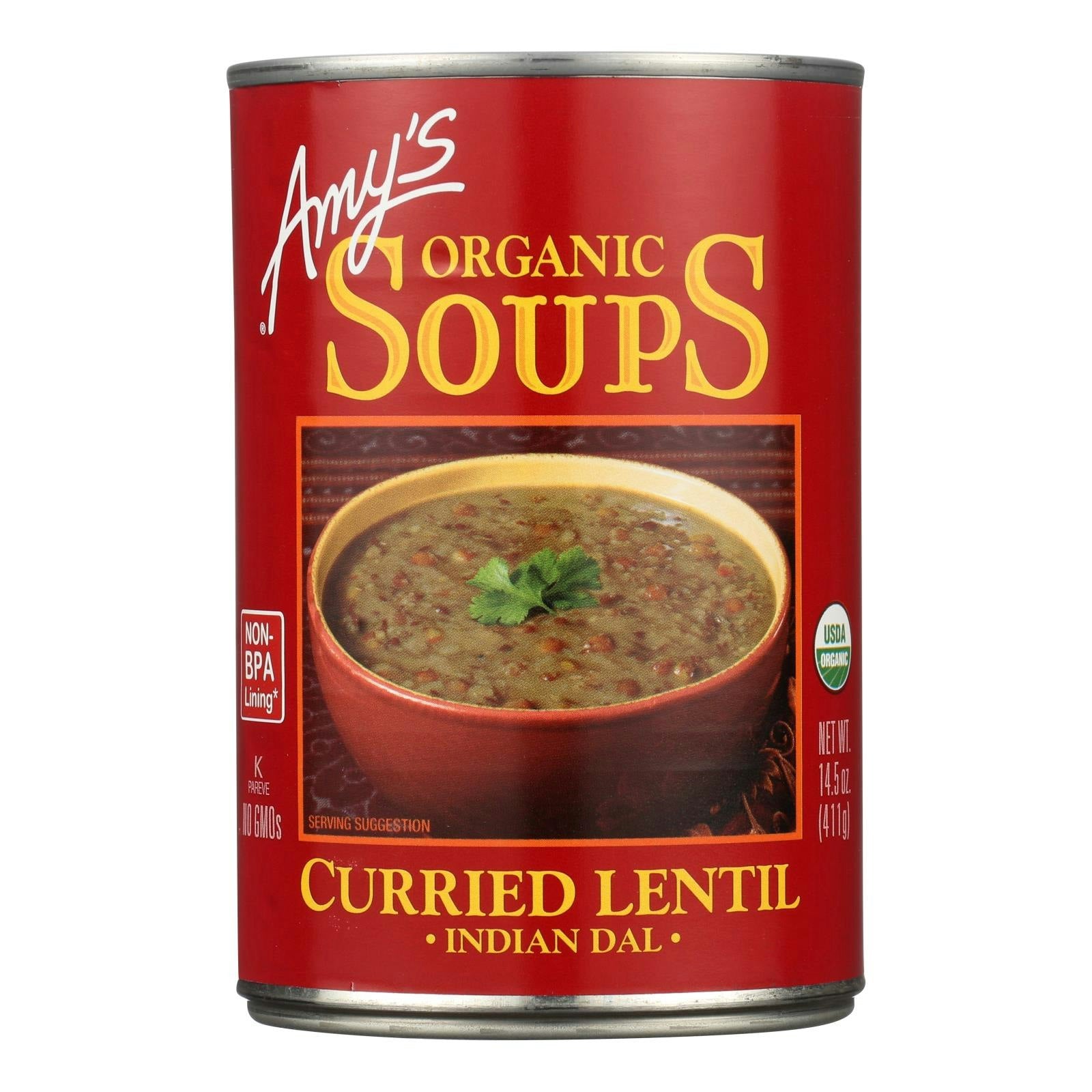 Amys Soup Curried Lentil Gluten Free Organic 14.5 Oz (Pack Of 12)
