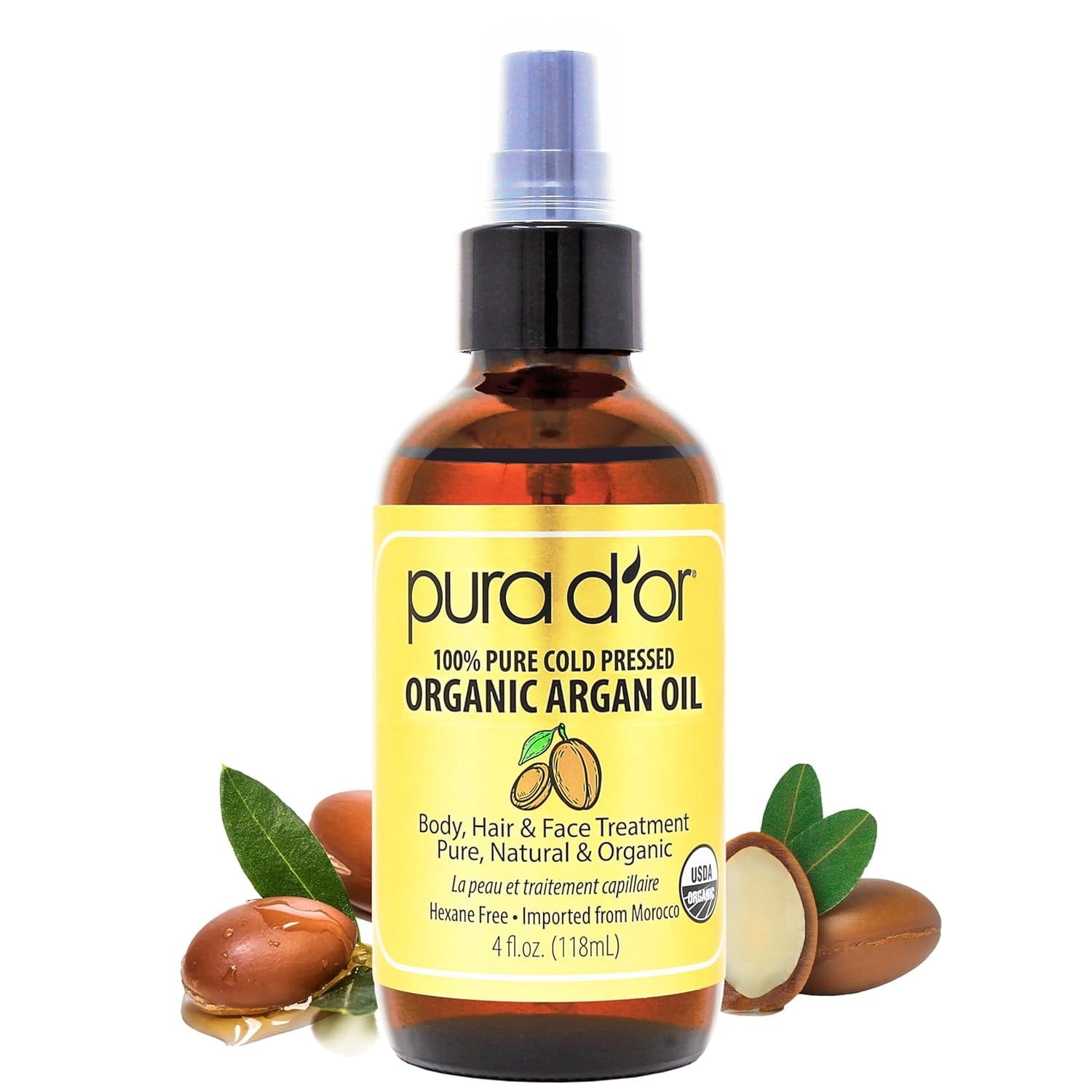 PURA D OR (Pack of 4) Pura D'Or Argan Professional Oil 4 Fl Oz