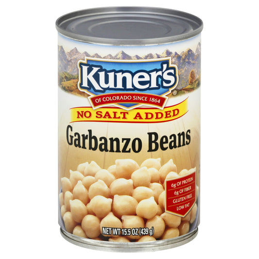 Kuners Bean Garbanzo No Salt 15 oz (Pack of 12)