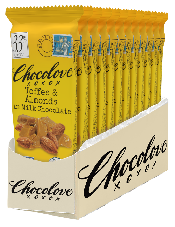 Chocolove Chocolate Bar Mini Milk Toffee & Almond