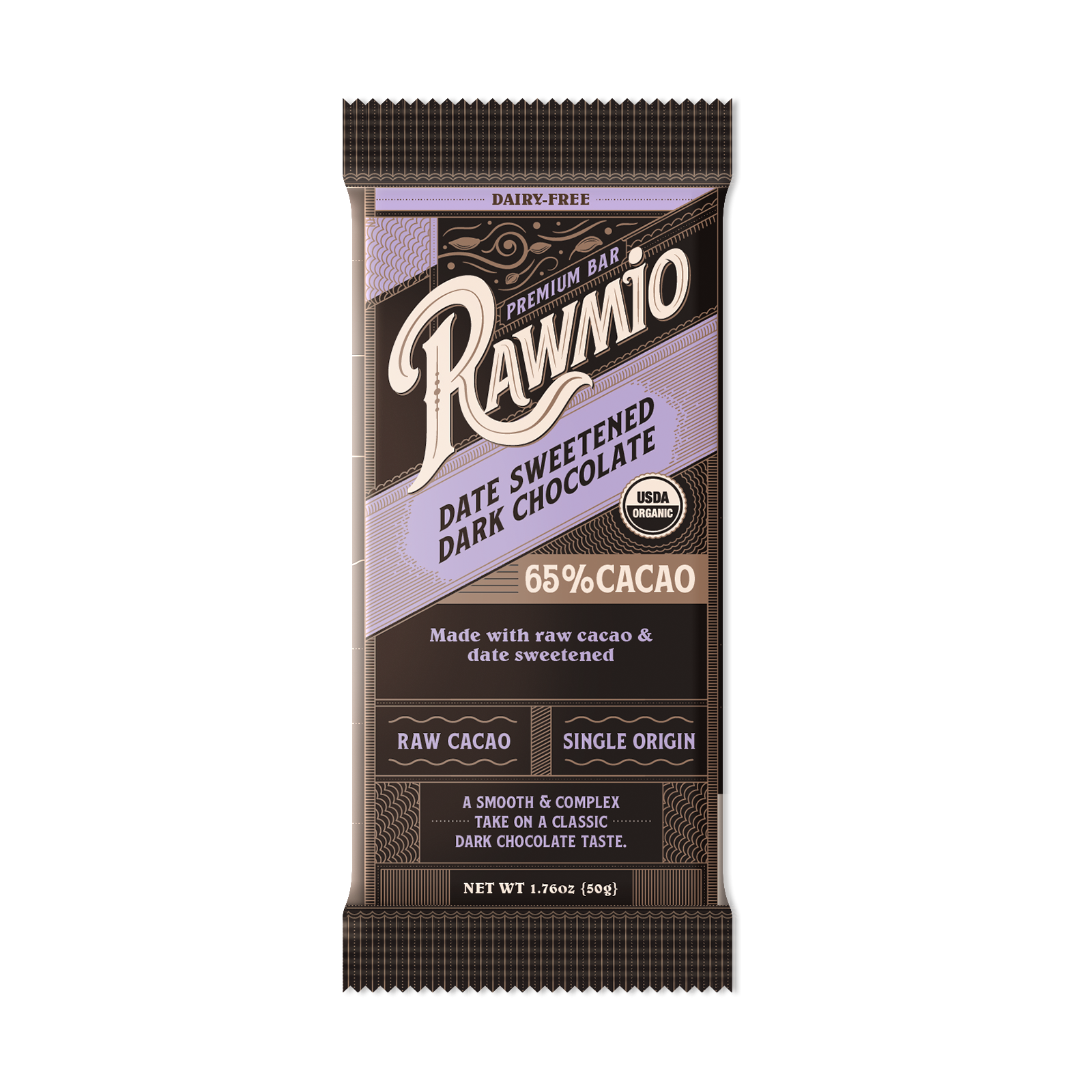 Rawmio Bar Chocolate Dark Date Sweetened 65%