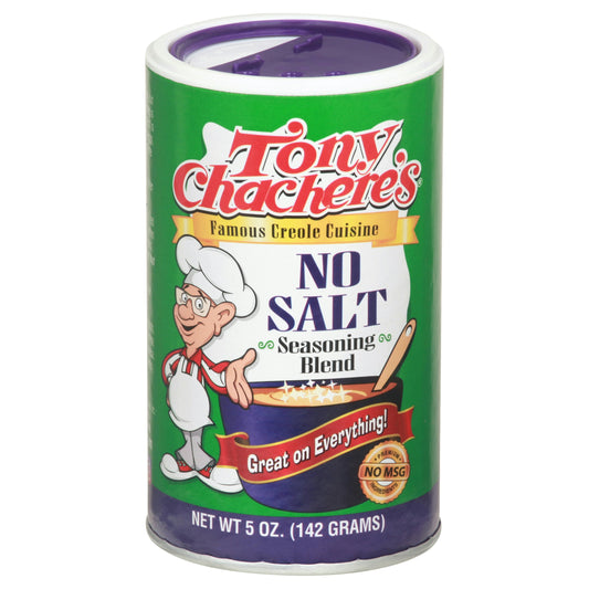 Tony Chacheres Seasoning Creole No Salt 5 oz (Pack of 6)