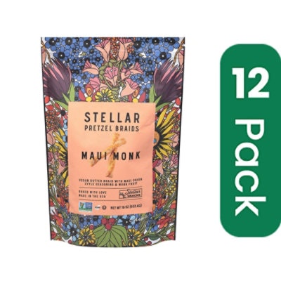 Stellar Snacks Pretzel Braids Maui Monk 16 oz (Pack of 12)