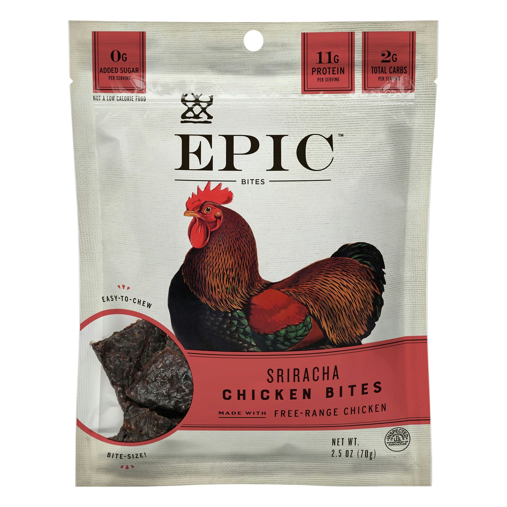 Epic Bites Chicken Sriracha 2.5 Oz Pack of 8