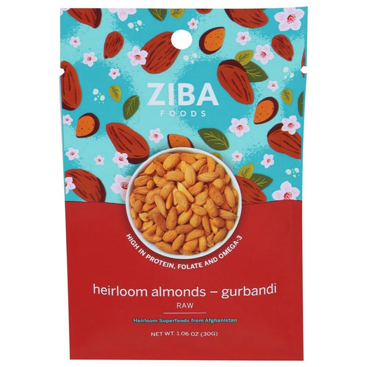 Ziba Foods Gurbandi Raw Heirloom Almonds - 1.06 Ounce (Pack of 12)