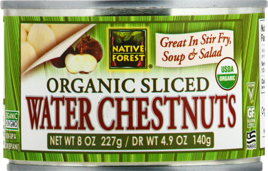 Native Forest Waterchestnut Sliced Organic 8 Oz Pack of 6