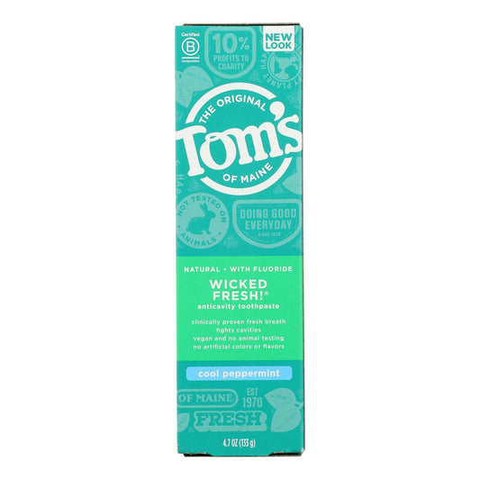 Tom's of Maine Wicked Fresh Toothpaste Cool Peppermint - 4.7 oz (Pack of 6)