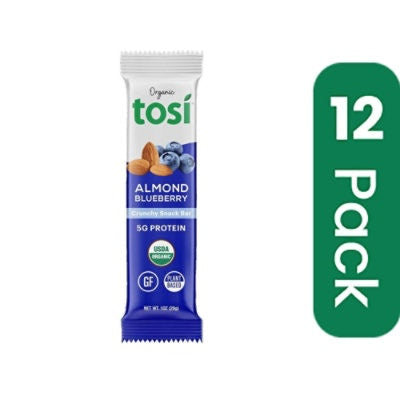 Tosi Almond Blueberry Crunchy Snack Bar - 1 Ounce (Pack of 12)