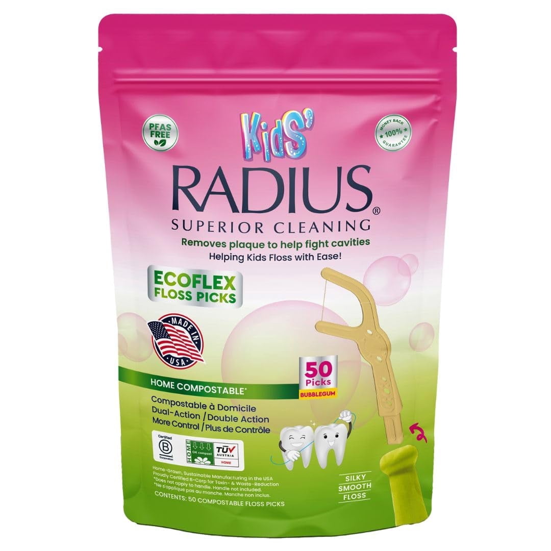 RADIUS (Pack of 12) Radius Kids Floss Picks Bubblegum Flavor Oral Care Tool 1 Each
