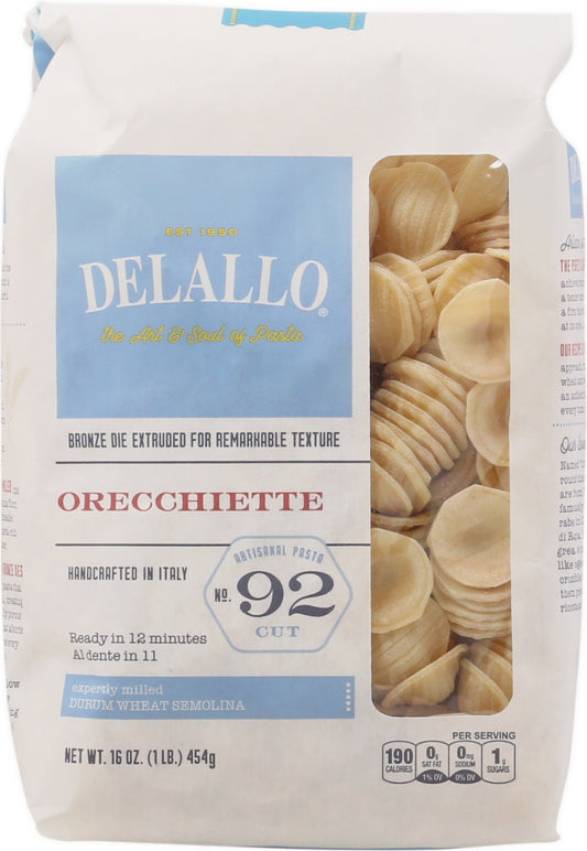 Delallo Orecchiette #92 16 oz (Pack of 8)
