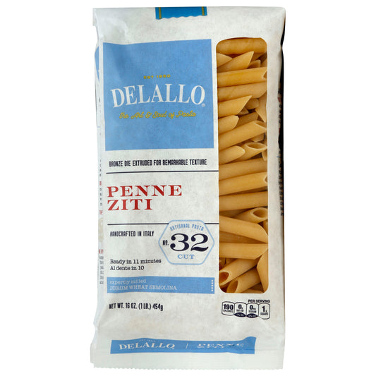 Delallo Penne Ziti #32 Mostaccio 16 Oz Pack of 8