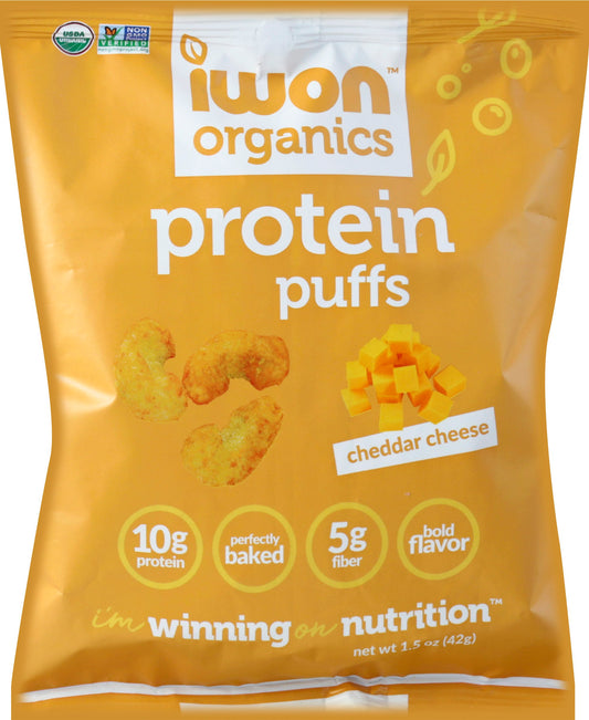 Iwon Organics Puffs Cheddar Cheese 1.5 Oz (Pack of 8)