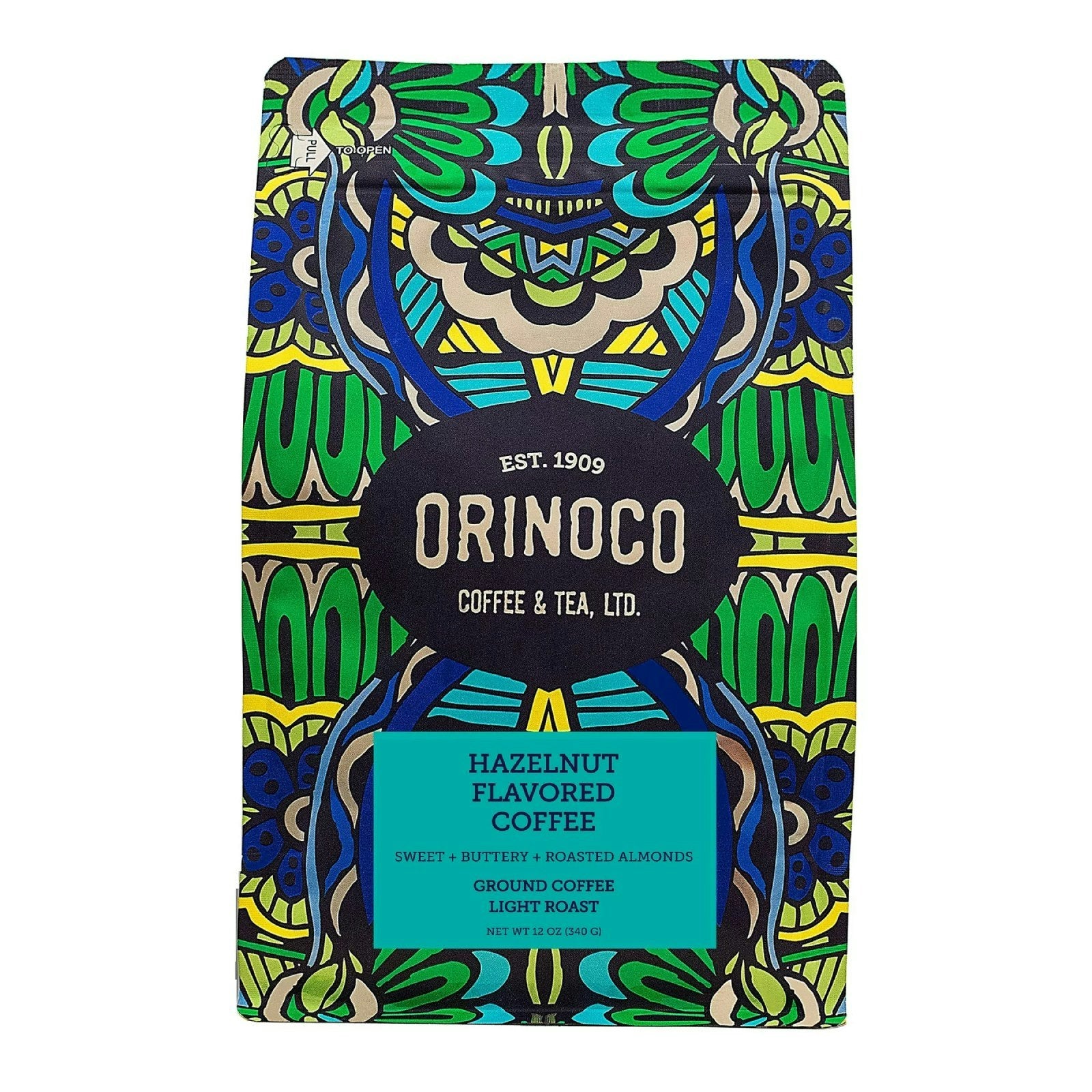 Orinoco Coffee & Tea Ltd - Hazelnut Flavored Whole Bean Coffee - 12 oz (Pack of 6)