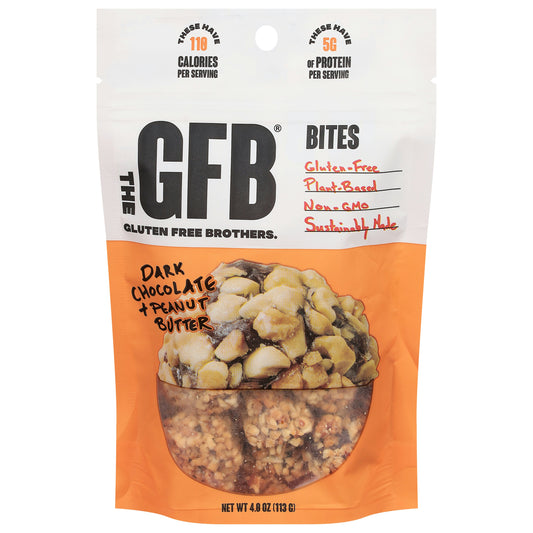 The GFB Bites Dark Chocolate Peanut Butter 4 oz (Pack of 6)