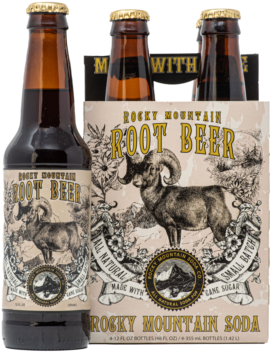 Rocky Mountain Soda Rocky Mountain Root Beer 48 Fl Oz, (4 Bottles per Pack), 24 Bottles Total