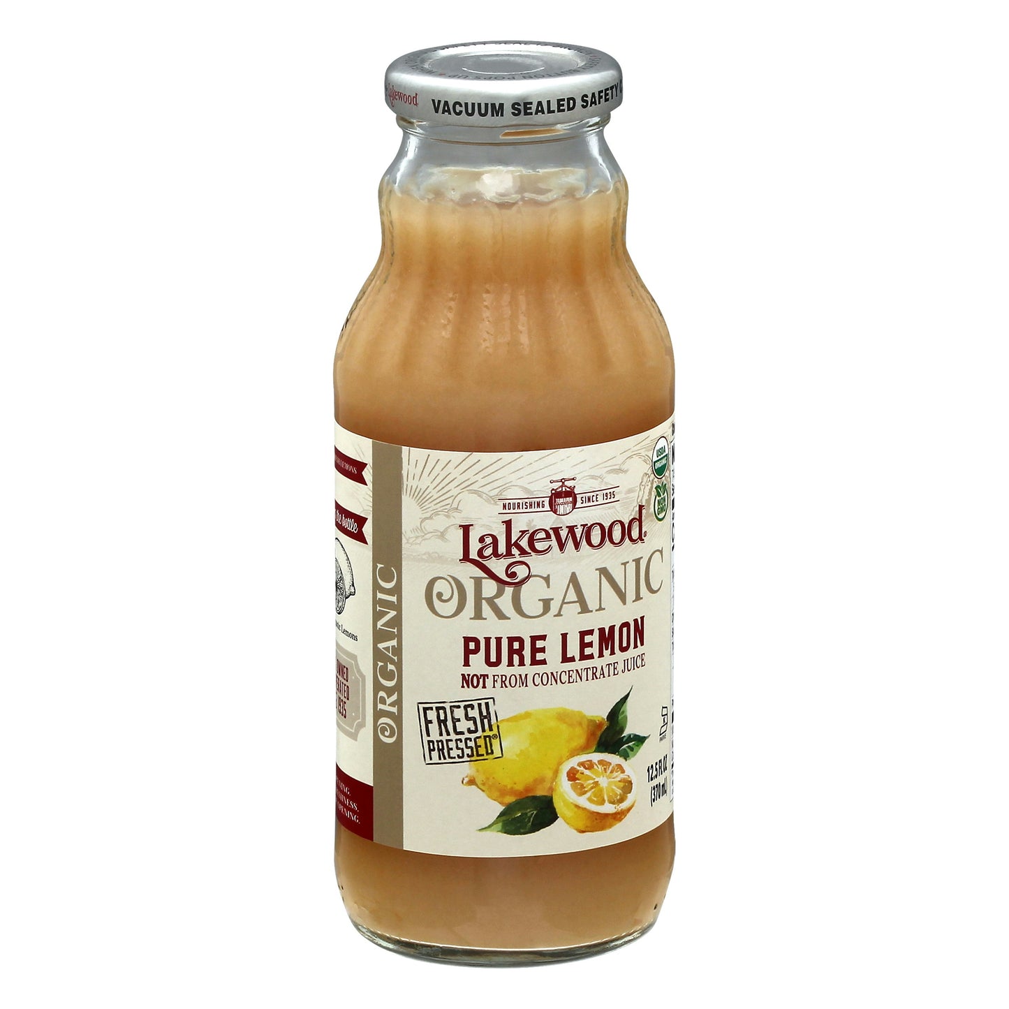 Lakewood Juice Lemon Pure Organic 12.5 FO (Pack of 12)