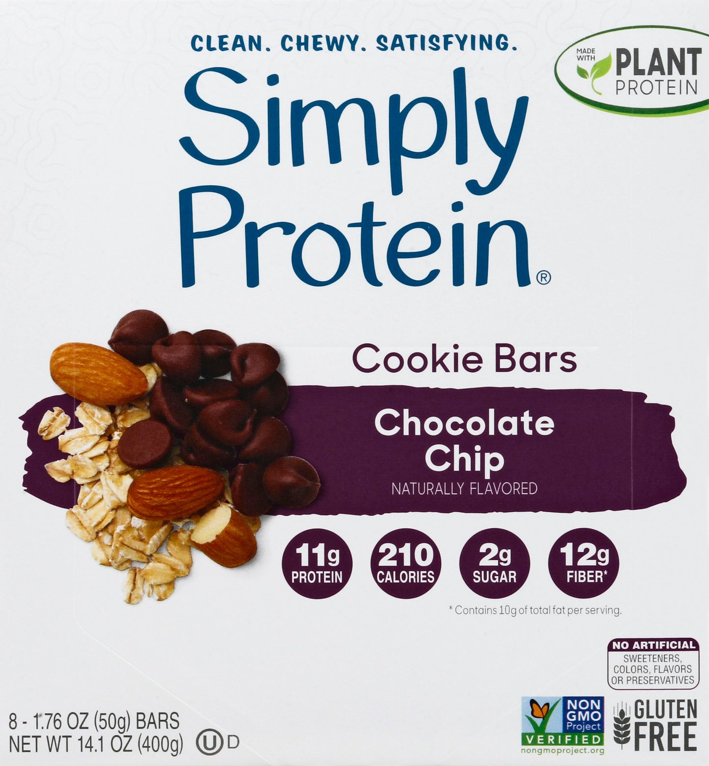 Simplyprotein Bar Cookie Chocolate Chip 8Pack 14.11 Oz (Pack Of 4)