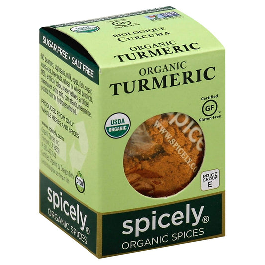 Spicely Organics Spice Turmeric Box 0.45 Oz Pack of 6