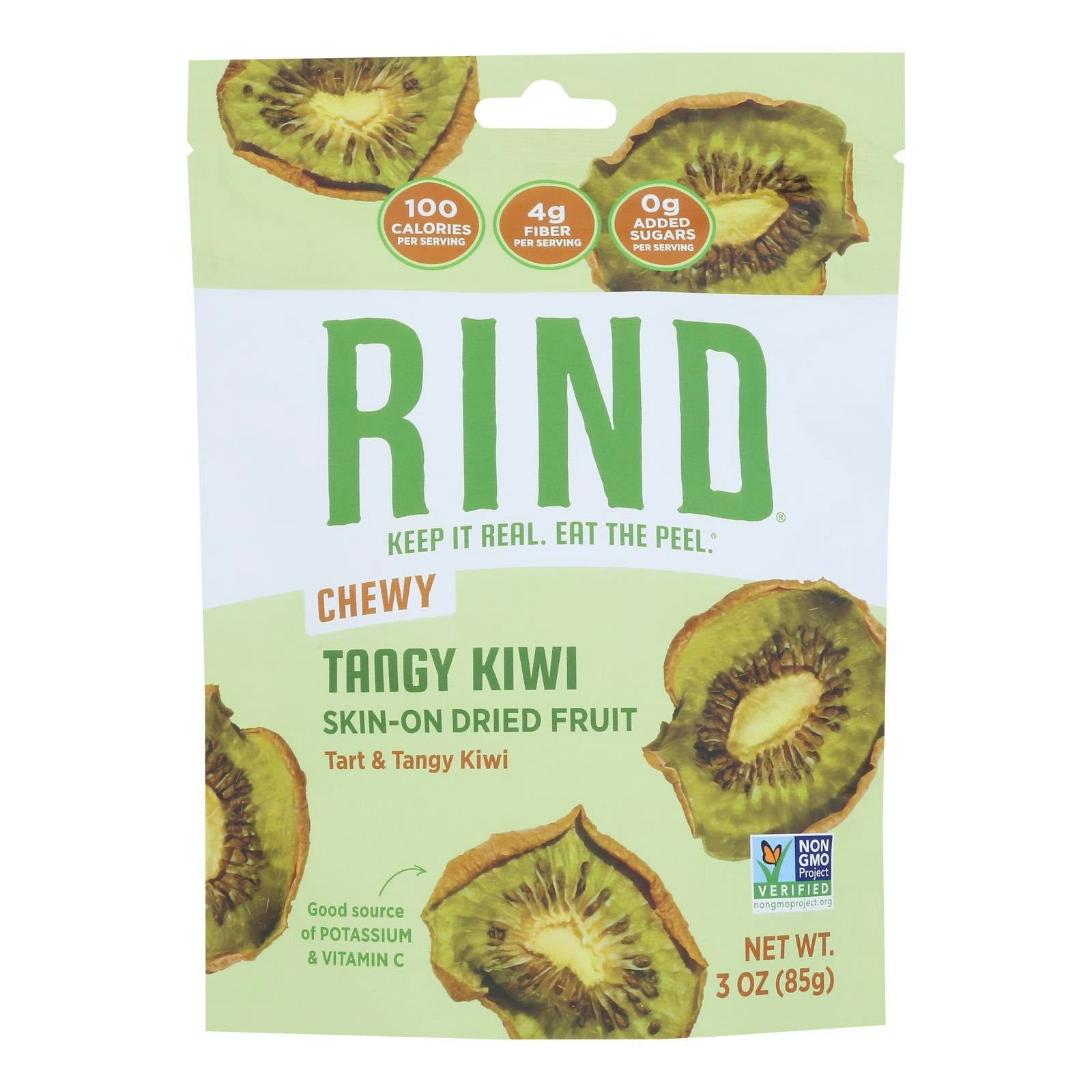 Rind Snacks - Dried Fruit Blend Tangy Kiwi 3 oz (Pack of 12)