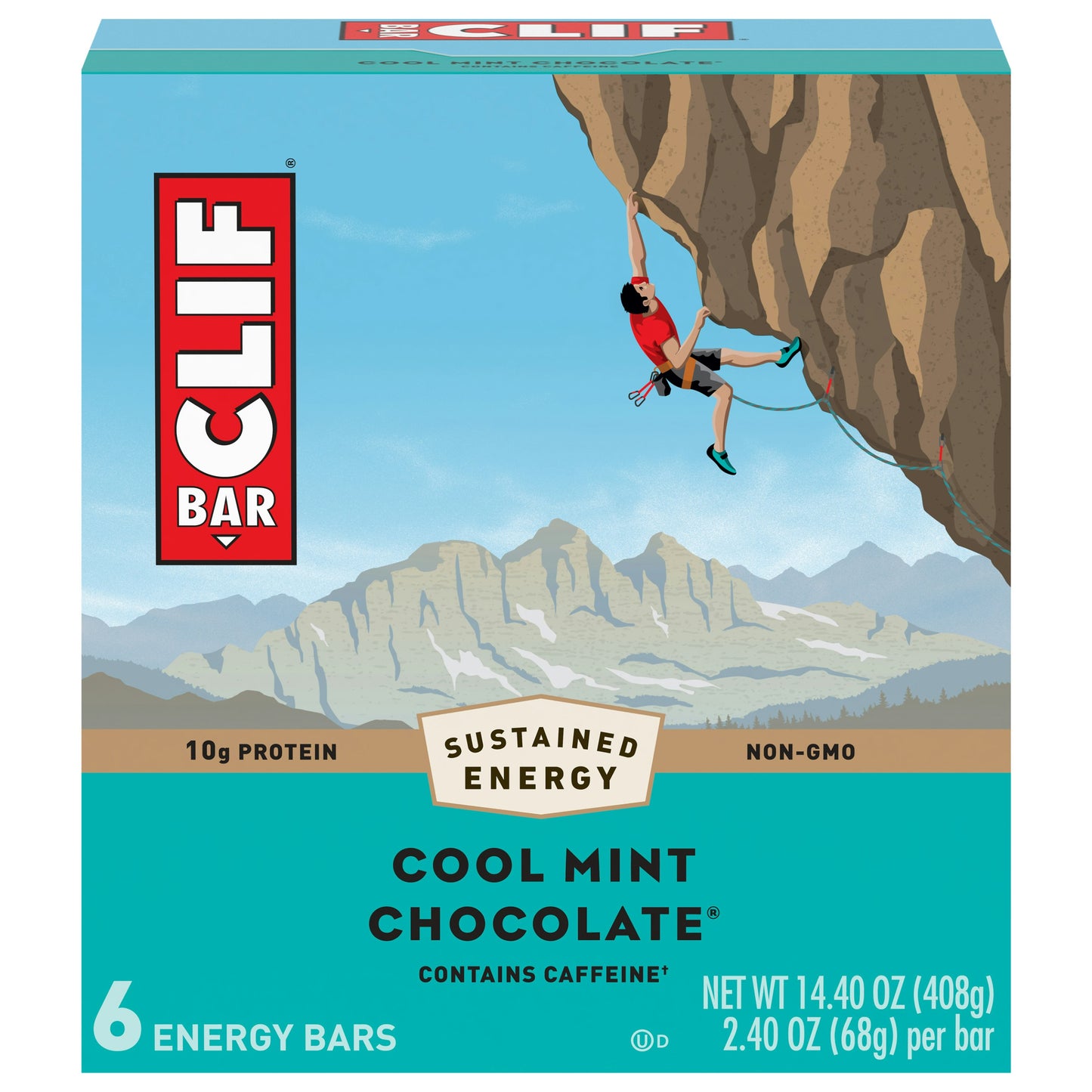 CLIF BAR Cool Mint Chocolate Energy Bars - 6-2.4 Oz (Pack of 6)