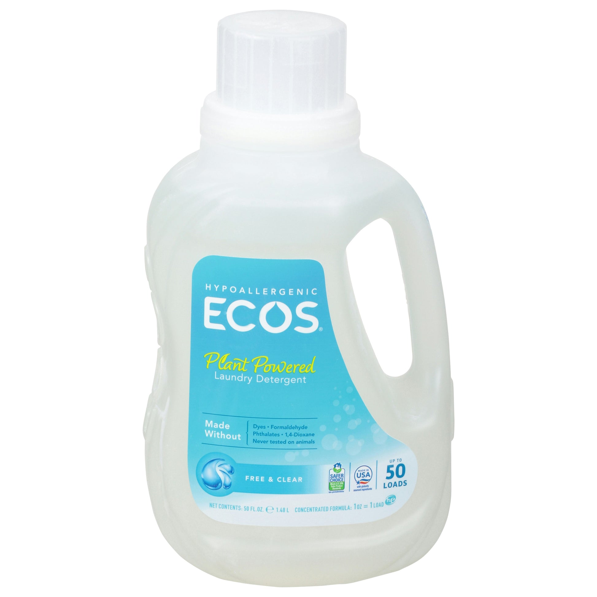 ECOS Earth Friendly Laundry Ecos Free & Clear - 50 Oz (Pack of 8)