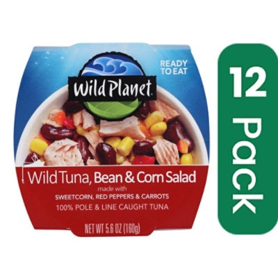 Wild Planet - Salad Wild Tuna Bean, Corn 5.6 oz (Pack of 12)