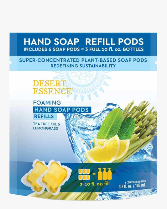 Desert Essence Soap Pods Refill Lemongrass 3.8 Fl oz (Pack of 3)