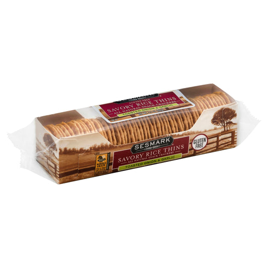 Sesmark Cracker Toasted Onion & Garlic 3.2 Oz (Pack of 12)