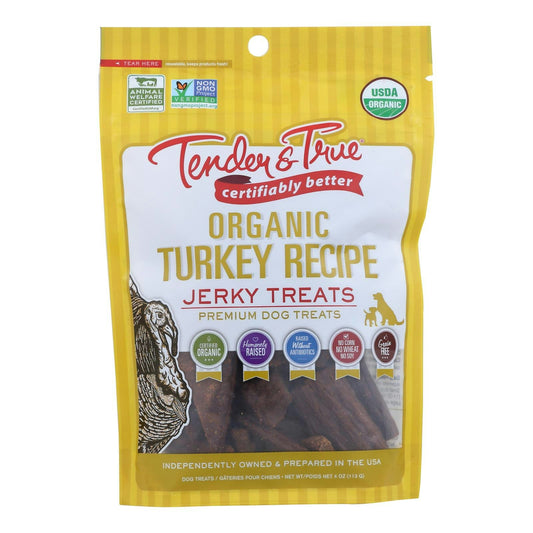 Tender & True Organic Turkey Jerky Dog Treats 4 oz (Pack of 10)