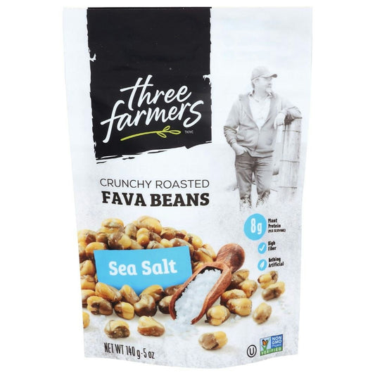 Three Farmers Sea Salt Crunchy Roasted Fava Beans - 5 Ounce (Pack of 6)