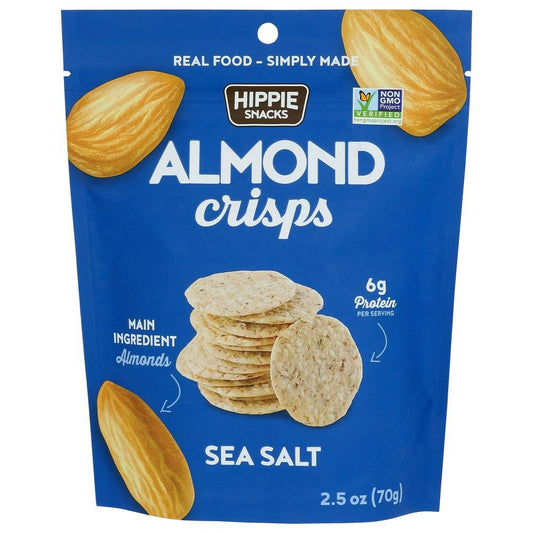 Hippie Snacks Sea Salt Almond Crisps 2.5 Oz Pack of 8